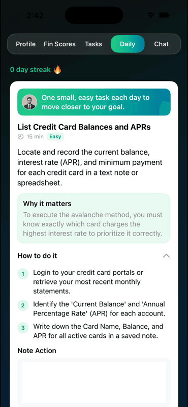 Track your progress with clear milestones